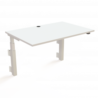 Hæve-/sænkebord | 120x80 cm | Hvid med hvidt stel