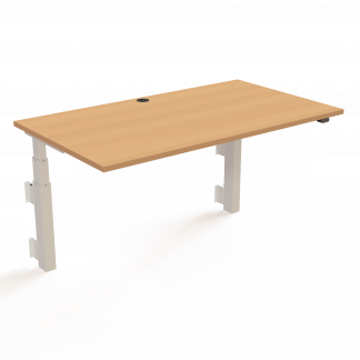 Hæve-/sænkebord | 140x80 cm | Bøg med hvidt stel