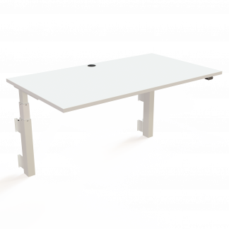 Hæve-/sænkebord | 140x80 cm | Hvid med hvidt stel