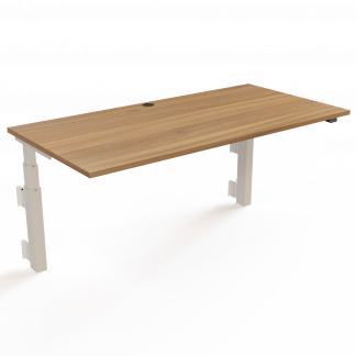 Hæve-/sænkebord | 160x80 cm | Valnød med hvidt stel