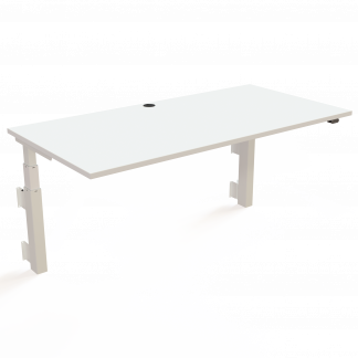 Hæve-/sænkebord | 160x80 cm | Hvid med hvidt stel