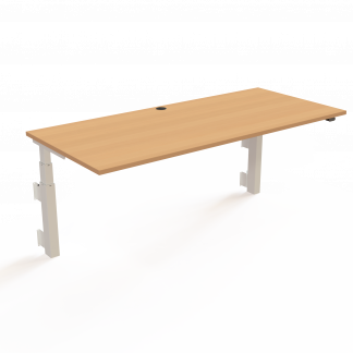 Hæve-/sænkebord | 180x80 cm | Bøg med hvidt stel