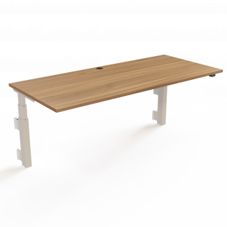 Hæve-/sænkebord | 180x80 cm | Valnød med hvidt stel