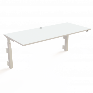 Hæve-/sænkebord | 180x80 cm | Hvid med hvidt stel