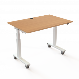 H&aelig;ve-/s&aelig;nkebord | 120x80 cm | B&oslash;g med hvidt stel