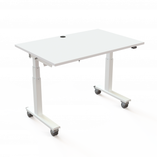 H&aelig;ve-/s&aelig;nkebord | 120x80 cm | Hvid med hvidt stel