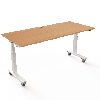 H&aelig;ve-/s&aelig;nkebord | 180x80 cm | B&oslash;g med hvidt stel