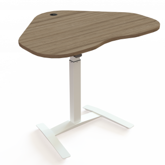 H&aelig;ve-/s&aelig;nkebord | 117x90 cm | Valn&oslash;d med hvidt stel