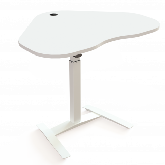 H&aelig;ve-/s&aelig;nkebord | 117x90 cm | Hvid med hvidt stel