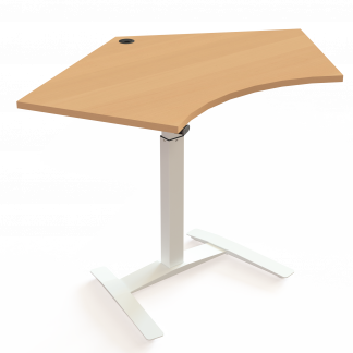 H&aelig;ve-/s&aelig;nkebord | 138x92 cm | B&oslash;g med hvidt stel