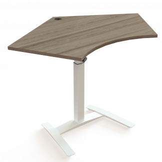 H&aelig;ve-/s&aelig;nkebord | 138x92 cm | Valn&oslash;d med hvidt stel