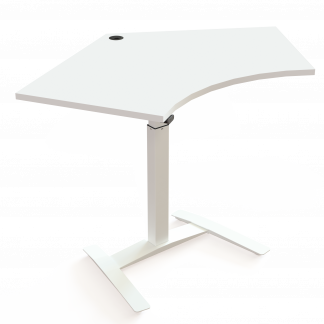 H&aelig;ve-/s&aelig;nkebord | 138x92 cm | Hvid med hvidt stel