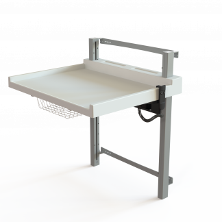 Ergonomisk vægmonteret puslebord med hæve/sænke