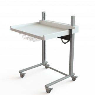 Ergonomisk fritstående puslebord på hjul med hæve/sænke