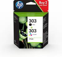 HP 303 tri color & black ink cartridge combo 2-pack blistere