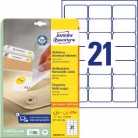 Avery aftagelig etiket 63,5x38,1mm (630)