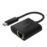 USB-C to Ethernet + Charge Adapter, Black