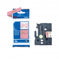 TZe-RE54 printer guld tekst p&aring; pink 24mm satinb&aring;nd