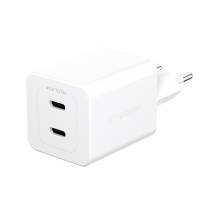 EMPOWER Turbo 45W Dual Charger 2x USB-C EU, Silver White