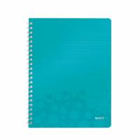 Notesbog WOW PP A4 m/hul lin. 80arkisblå