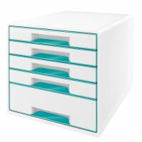 Desk cube WOW m/5-skuffer hvid/isblå