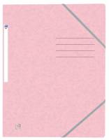 Oxford top file+ elasticated 3-flap folder a4 pastel pink