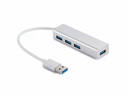 USB 3.0 Hub 4 ports SAVER, Silver