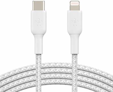 Belkin USB-C to Lightning Braided, White (1m)