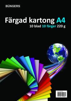 Karton A4 220 gr. ass. farver 10 ark