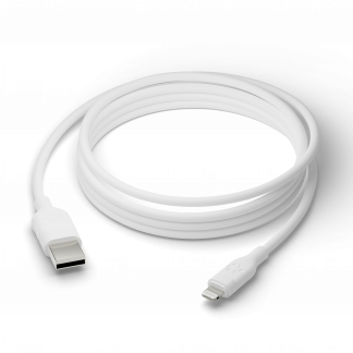 Re-charge - Cable - USB-A to MFI Lightning - TPE, White 2.5m