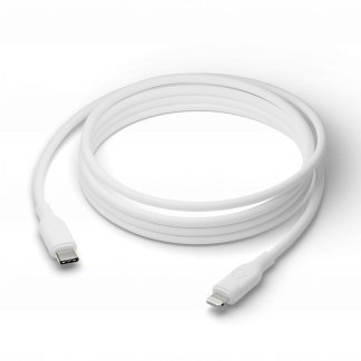 Re-charge - Cable - USB-C to MFI Lightning - TPE, White 2.5m