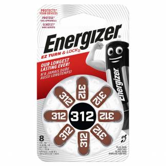 Energizer Hearing Aid Zinc Air 312 Battery (8 pack)