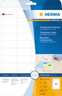 Herma etiket film 48,3x25,4 transp mat (1100)