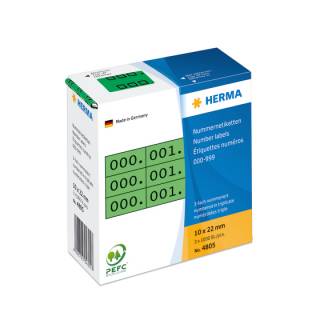 Herma etiket tal 0-999 triplikat 10x22 grøn (3x1000)