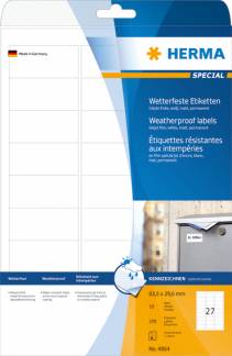 Herma etiket ekstra vejrbestandig 63,5x29,6 (270)