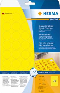 Herma etiket film ekstra stærk ø30 gul (1200)