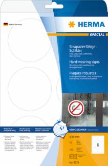 Herma etiket film ekstra stærk ø85 mat (150)