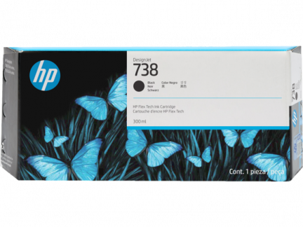 HP 738 300-ml Black DesignJet Ink Cartridge