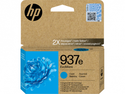 HP 937e EvoMore Cyan Original Ink Cartridge