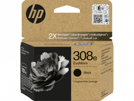 HP 308e EvoMore Black Original Ink Cartridge