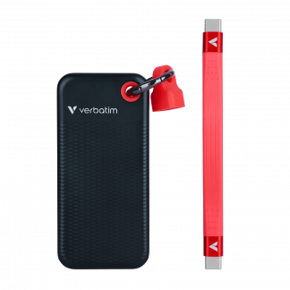 VERBATIM USB 3.2 Gen 2 1TB Pocket SSD, Black/Red