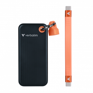 VERBATIM USB 3.2 Gen 2 2TB Pocket SSD, Black/Orange