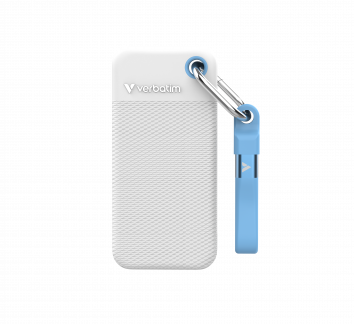 VERBATIM Pocket SSD USB 3.2 Gen 2 1TB White/blue incl sleeve