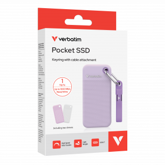 VERBATIM Pocket SSD USB 3.2 Gen 2 1TB Purple incl sleeve