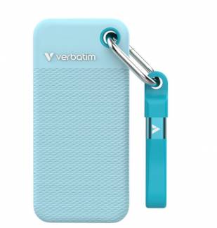 VERBATIM Pocket SSD USB 3.2 Gen 2 1TB Polar Blue incl sleeve