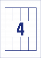 Avery bordkort 185g 110x40mm hvid (200)