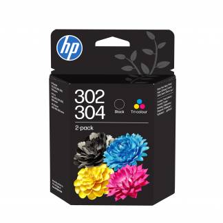 HP 302/304 Tri-color/Black Ink Crtg 2-Pk