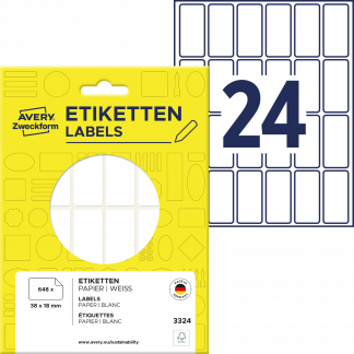 Avery manuel etiket 38x18mm (648)