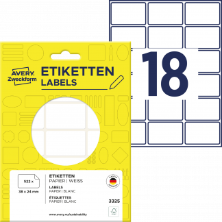 Avery manuel etiket 38x24mm (522)