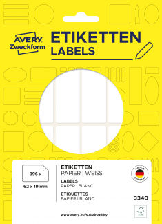 Avery manuel etiket 62x19mm (392)